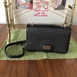 Zara black faux leather studded purse